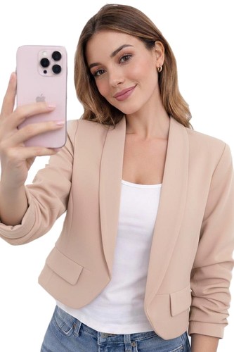 Womens cropped blazer ruched - womens,