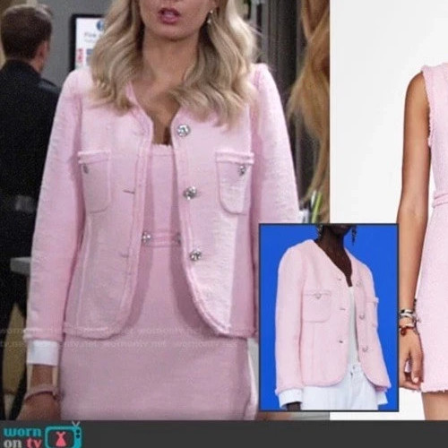 Zara pink tweed boucle fantasy - pink,