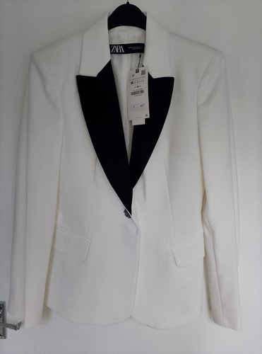 Zara ivory blazer jacket - blazer/jacket, black