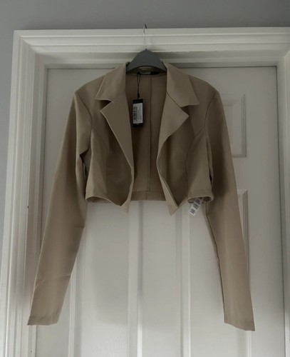 Plt stone beige cropped blazer - plt,