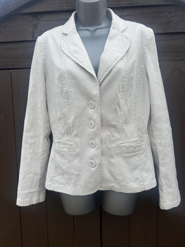 Per una cream linen blazer - per,