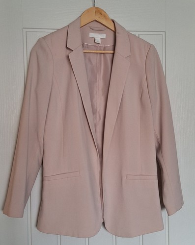 Beige open front blazer - h&m,