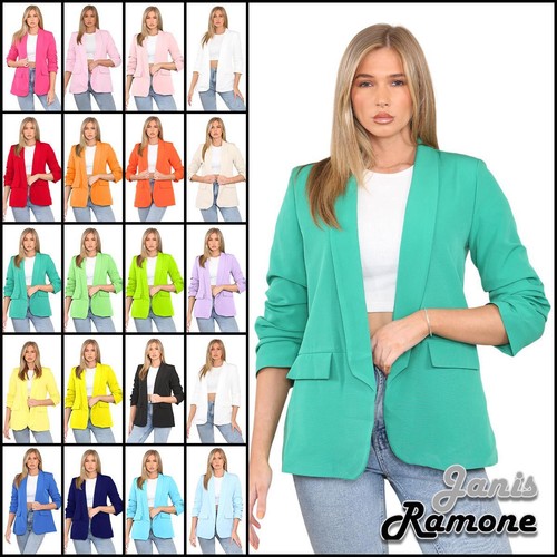 Womens ruched sleeve blazer - ruched,